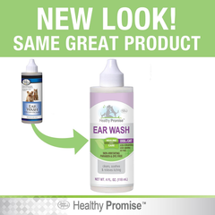 Four Paws Healthy Promise Grooming Soothing Pet Ear Wash Cleaner for Dogs and Cats, Odor Reducing & Itch Relief