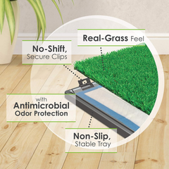 Four Paws Wee-Wee Premium Patch Indoor and Outdoor Pet Potty for Dogs l Dog Potty Training l Artificial Grass l Wee-Wee Patch