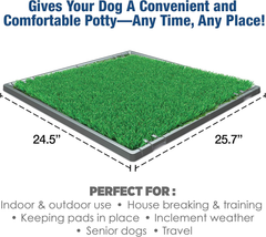 Four Paws Wee-Wee Premium Patch Indoor and Outdoor Pet Potty for Dogs l Dog Potty Training l Artificial Grass l Wee-Wee Patch