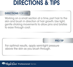 Four Paws Slicker Brush, Professional Series Grooming Brush for Dogs & Cats, Self-Cleaning, Reduces Shedding, All Coat Types, Blue & Grey