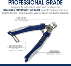 Four Paws Magic Coat Professional Series Deluxe Dog Nail Clipper with Size Guide, Claw Trimmer for Dogs