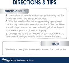 Four Paws Magic Coat Professional Series Deluxe Dog Nail Clipper with Size Guide, Claw Trimmer for Dogs