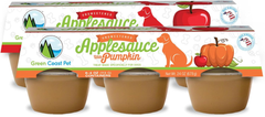 Unsweetened Applesauce with Pumpkin for Dogs – 6 Pack, 4 oz Cups – Low-Calorie, Digestive Health Support, Great for Lick Mats & Toys, All-Natural Ingredients, Made in The USA
