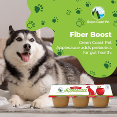 Unsweetened Applesauce with Pumpkin for Dogs – 6 Pack, 4 oz Cups – Low-Calorie, Digestive Health Support, Great for Lick Mats & Toys, All-Natural Ingredients, Made in The USA