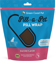 Pill-a-Pet Pill Wrap for Dogs Bacon Flavor | Made in USA | Probiotics
