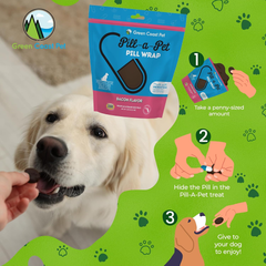 Pill-a-Pet Pill Wrap for Dogs Bacon Flavor | Made in USA | Probiotics