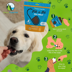 Pill-a-Pet Pill Wrap for Dogs Cheese Flavor | Made in USA | Probiotics