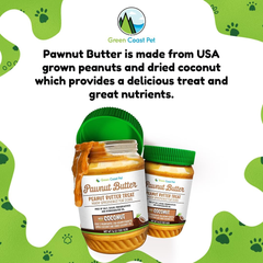 Natural Peanut Butter for Dogs Safe - 100% Healthy Dog Treats - No Sugar, Xylitol Free, Digestive Support - Puppy Dog Peanut Butter with Coconut