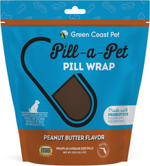 Pill-a-Pet Pill Wrap for Dogs Peanut Butter Flavor | Made in USA | Probiotics