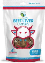Beef Liver Crisps | Single Ingredient Air-Dried Dog Treats, High Protein, Low Calorie, Made in USA, Perfect for Training & Rewarding