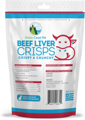 Beef Liver Crisps | Single Ingredient Air-Dried Dog Treats, High Protein, Low Calorie, Made in USA, Perfect for Training & Rewarding