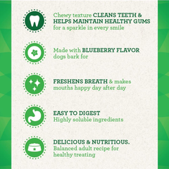 Greenies Teenie Natural Dental Care Dog Treats Blueberry Flavor