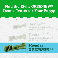 Greenies Puppy Regular Size Natural Dental Dog Treats