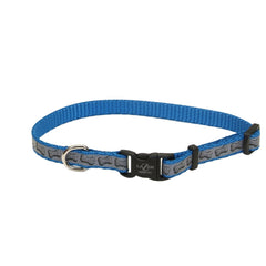 Coastal Pet - Lazer Brite - Reflective Adjustable Dog Collar, Turquoise Bones