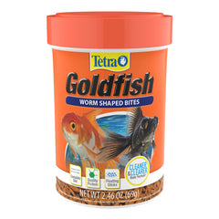 Tetra Goldfish Worm Shaped Bites Fish Food, Complete Food for All Goldfish