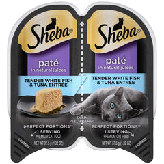 Sheba, Cat Food, Pate, Tender Whitefish & Tuna Entree, in Natural Juices