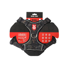 Boss Dog Tactical Harness, Black Camo