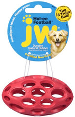 JW Pet Hol-ee Football Dog Toy Puzzle Ball, Natural Rubber