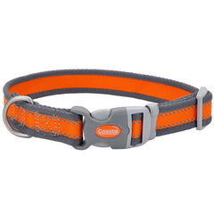 Coastal Pet - Pro - Reflective Adjustable Dog Collar, Bright Orange with Grey