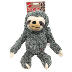 SPOT Fun Sloth Dog Toy - Soft, Stuffed, Squeaky, Plush Fabric Toy for Mini and Small Dogs and Puppies, Enrichment for Light Chewers and Cuddlers