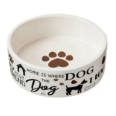 SPOT I Love Dogs Dish -Round Ceramic Food/Water Bowl with High Walls for Pets, Dishwasher Safe, Ideal for Small Dogs, Cats, Reptiles, Large Birds