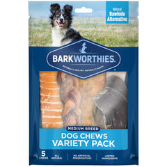 Barkworthies Variety Pack - Protein-Rich, All-Natural, Easily Digestible, Rawhide Alternative, Promotes Dental Health
