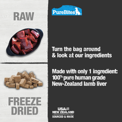 Freeze Dried Dog Treats, Lamb Liver
