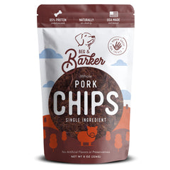 Beg & Barker Pork Chips for Dogs - Single Ingredient Dog Treats Made for Large & Small Dogs Protein Human Grade Dog Treats Made from Real Meat Beef, Made in USA