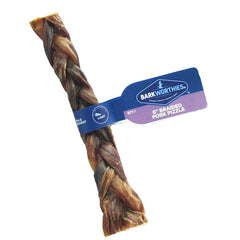 Barkworthies Pizzle Braided Pork - Twisted, Savory Option