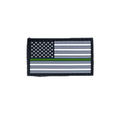 Boss Dog Tactical Rubber Hook-Backed Patch for Boss Tactical Collars, USA Thin Green Line USA Flag
