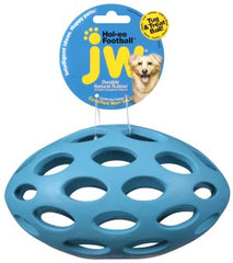JW Pet Hol-ee Football Dog Toy Puzzle Ball, Natural Rubber