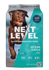 Next Level Super Premium Dog Food – Ocean Catch – Dry Kibble for Adult Dogs of All Breeds – 24% Protein, Fish with Gluten Free Grains