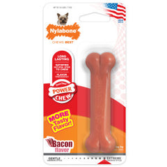 Nylabone Power Chew Classic Bone Chew Toy for Dogs, Durable Dog Toys for Aggressive Chewers, Bacon Flavor