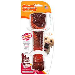 Nylabone Textured Bone Power Chew Toy for Dogs, Durable & Tough Dog Toys for Aggressive Chewers, Beef Jerky Flavor