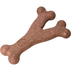 SPOT Bam-Bones Wishbone - Made with Strong Bamboo Fiber, Durable Long Lasting Dog Chew for Light to Moderate Chewers, Great Toy for Adult Dogs & Teething Puppies Under 50lbs, Bacon Flavor