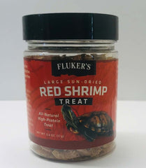 Fluker's All Natural Large Sun-Dried Red Shrimp, High Protein Treats, Aquatic Turtle Food, Great for Aquatic Frogs, Tegus, Monitors, and Tropical Fish
