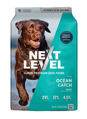 Next Level Super Premium Dog Food – Ocean Catch – Dry Kibble for Adult Dogs of All Breeds – 24% Protein, Fish with Gluten Free Grains