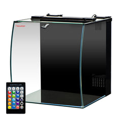 Aquatop Vertical Bowfront Glass Aquarium – All-in-One Tank with Filter and LED Light, High Clarity Glass for Freshwater & Saltwater