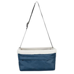 Solvit Product PetSafe Happy Ride Booster Seat – Raised Dog Travel Seat – Installs on Car Seats with a Headrest – Safety Tether – Machine Washable – Folds Flat for Storage, Navy