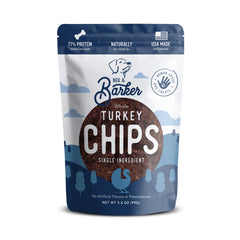 Beg & Barker Turkey Chips for Dogs - Single Ingredient Dog Treats Made for Large & Small Dogs Protein Human Grade Dog Treats Made from Real Meat Turkey, Made in USA
