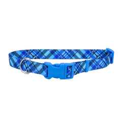 Coastal Pet Styles Adjustable Dog Collar - Stylish Patterned Fabrics - Snap-Lock Buckle - Adjustable Dog Collar - for Small, Medium or Large Dogs - Plaid Bones