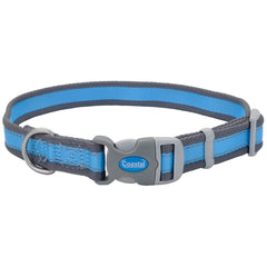 Coastal Pet - Pro - Reflective Adjustable Dog Collar, Bright Blue with Grey