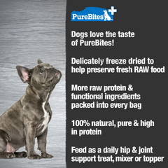 PureBites+ Hip & Joint Freeze Dried Dog Treats, 5 Ingredients, Made in USA
