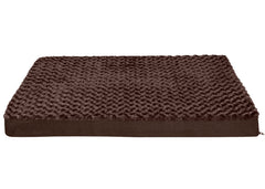 Furhaven Orthopedic Dog Bed for Large Dogs w/ Removable Washable Cover, For Dogs Up to 95 lbs - Ultra Plush Faux Fur & Suede Mattress - Chocolate