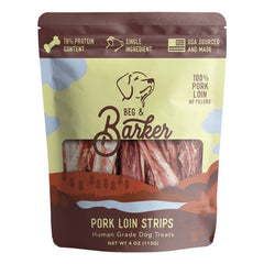 Beg & Barker Pork Jerky for Dogs - Dog Training Treats - Natural Dog Treats Made in The USA - Grain Free, Diabetic-Friendly, High Protein, Sugar-Free (Pork Dog Jerky)