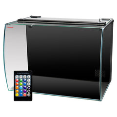 Aquatop Vertical Bowfront Glass Aquarium – All-in-One Tank with Filter and LED Light, High Clarity Glass for Freshwater & Saltwater