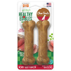Nylabone Healthy Edibles Natural Dog Chews Long Lasting Roast Beef Flavor Treats for Dogs