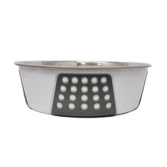 SPOT by Ethical Products - Non Slip Stainless Steel Dog Bowl Durable Dog Food and Water Pet Dish - Dishwasher Safe – Tribeca Style - Multiple Sizes - Puppy Bowl Dog Bowl Cat Dish- White