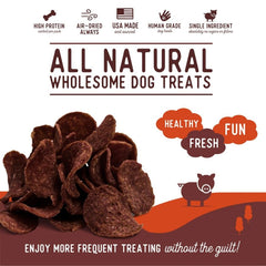 Beg & Barker Pork Chips for Dogs - Single Ingredient Dog Treats Made for Large & Small Dogs Protein Human Grade Dog Treats Made from Real Meat Beef, Made in USA