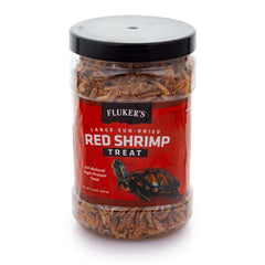 Fluker's All Natural Large Sun-Dried Red Shrimp, High Protein Treats, Aquatic Turtle Food, Great for Aquatic Frogs, Tegus, Monitors, and Tropical Fish
